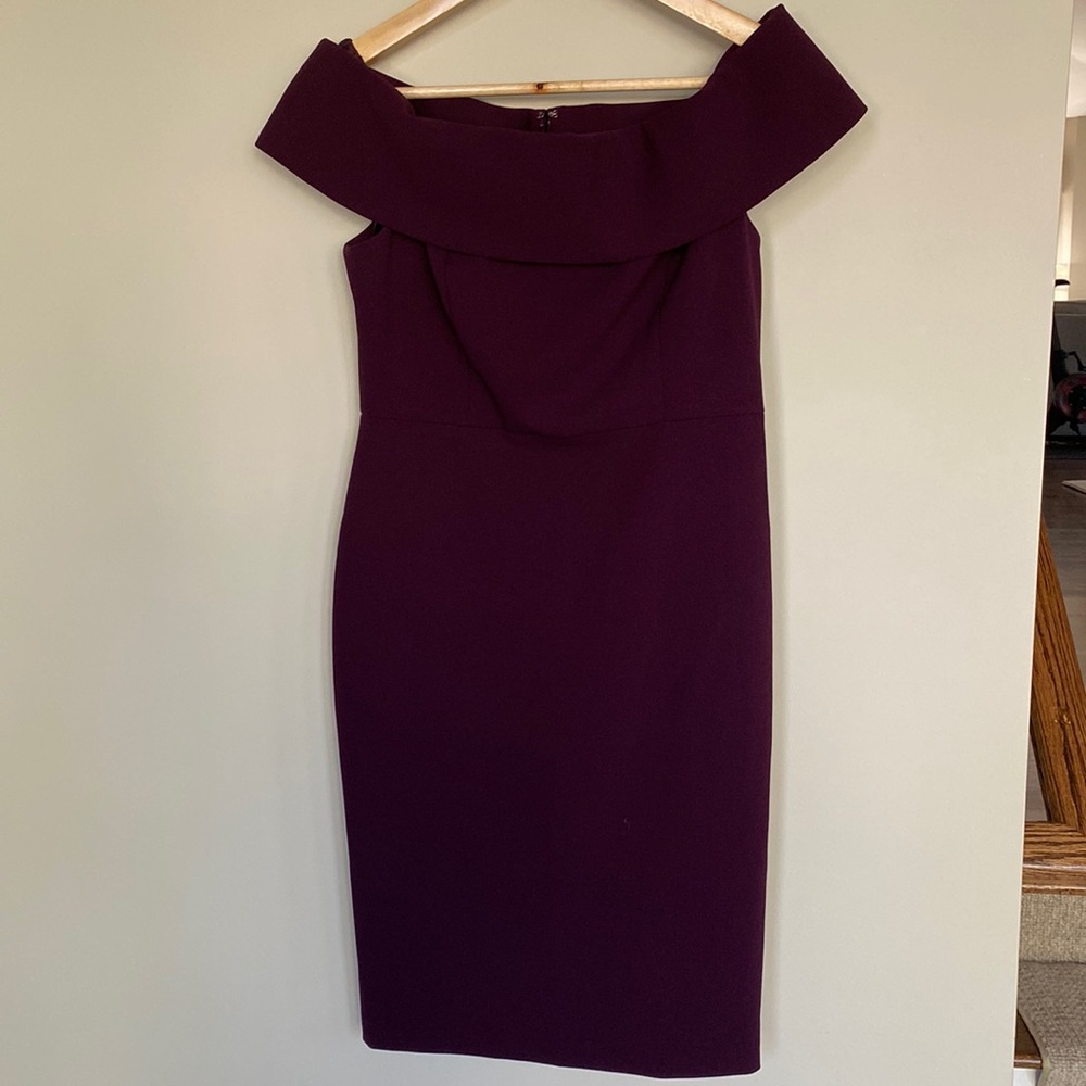 Calvin Klein Off-the-shoulders Purple Dress
